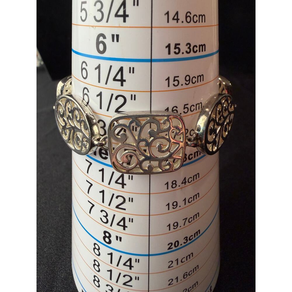 Vintage and retired Sterling 925 Filigree Panel Link Bracelet